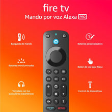 Cargar imagen en el visor de la galería, Mando por voz Alexa Pro para el Fire TV de Amazon con búsqueda del mando, controles para el televisor y botones retroiluminados (se necesita un dispositivo Fire TV compatible) NUEVO
