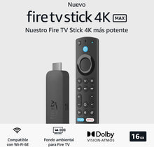 Cargar imagen en el visor de la galería, Nuevo Fire TV Stick 4K Max - con Wi-Fi 6E, Dolby Vision, 16GB ROM, Dolby Atmos y HDR10+(NUEVO)
