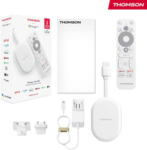 Load image into Gallery viewer, THOMSON Go Cast 150, Google TV 4K UHD, Streaming Dongle, Voice Control, Google Cast, Dolby Atmos, Digital Plus, Wi-Fi, Multi-Enchufe, 2 GB RAM, 8 GB (NUEVO)
