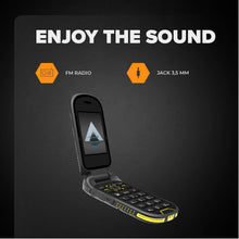 Load image into Gallery viewer, Flip Phone Hammer Dig LTE 4G Rugged Flip Phone, 2 Displays, SIM-Free, Dual SIM, Unlocked, 1200 mAh, 4G/LTE, IP68 Waterproof