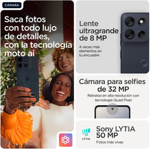 Cargar imagen en el visor de la galería, Moto g56 5G 24GB (8GB+16GB RAM Boost)/256GB Negro, Durabilidad Militar, IP68/69, Corning® Gorilla® Glass 7i, Pantalla 6.72" Full HD+, Cámara 50 MP con Moto ai,Batería 5200 mAh,Carga TurboPower™ 30W (NUEVO, de exposición)(No entra cargador)