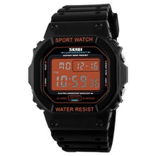 Cargar imagen en el visor de la galería, SKMEI-reloj Digital militar para hombre, pulsera deportiva, Todoterreno Model:1134 Color NEGRO (Pantalla color Naranja) (NUEVO - sin caja)
