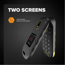 Load image into Gallery viewer, Flip Phone Hammer Dig LTE 4G Rugged Flip Phone, 2 Displays, SIM-Free, Dual SIM, Unlocked, 1200 mAh, 4G/LTE, IP68 Waterproof