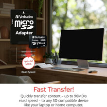 Cargar imagen en el visor de la galería, Verbatim Tarjeta de Memoria microSDXC 64 GB Class 10 UHS-1, Negro (NUEVA)