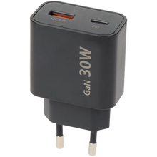 Load image into Gallery viewer, Sitecom 30W GaN fast charger (NEW) USB-A 18W/USB-C 30W BLACK