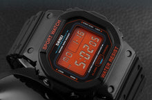 Cargar imagen en el visor de la galería, SKMEI-reloj Digital militar para hombre, pulsera deportiva, Todoterreno Model:1134 Color NEGRO (Pantalla color Naranja) (NUEVO - sin caja)
