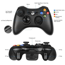 Cargar imagen en el visor de la galería, Mando inalámbrico para Xbox 360 y PC, 2,4G (NUEVO) NEGRO
