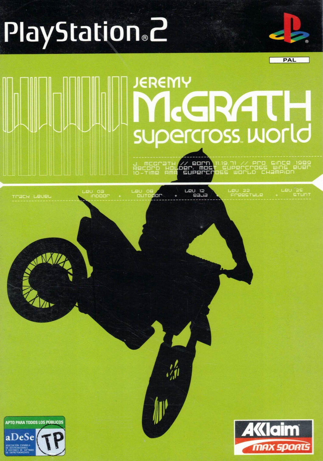 Jeremy McGrath Supercross World (ps2) c-154 (de segunda mano muy bueno)