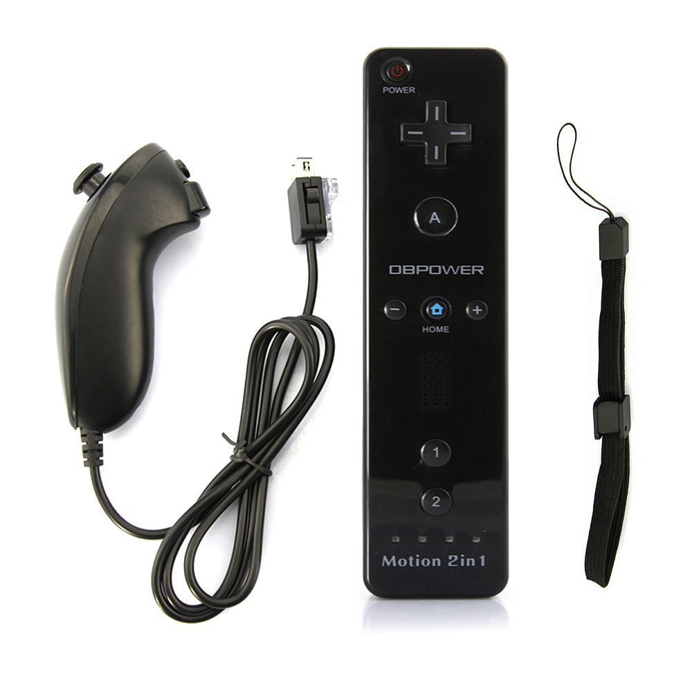 Mando Wii+Nunchuk para Nintendo Wii / Wii U, Negro (NUEVO, sin caja)