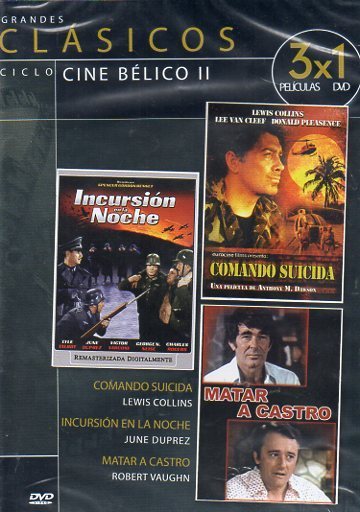 Grandes Clasicos Cine Bélico 3x1 (DVD) *INCUSIÓN EN LA NOCHE  *COMANDO SUIZIDA  *MATAR A CASTRO - NUEVO