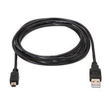 Cargar imagen en el visor de la galería, Cable USB 2.0 a mini USB-macho-macho, negro, 1.8mts
