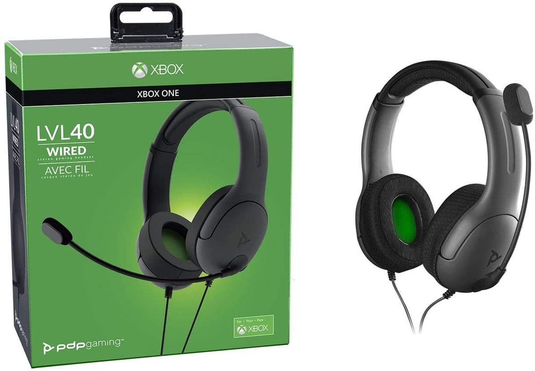 PDP - Auricular Stereo Gaming LVL40 Con Cable, Gris (Xbox One)(NUEVO)