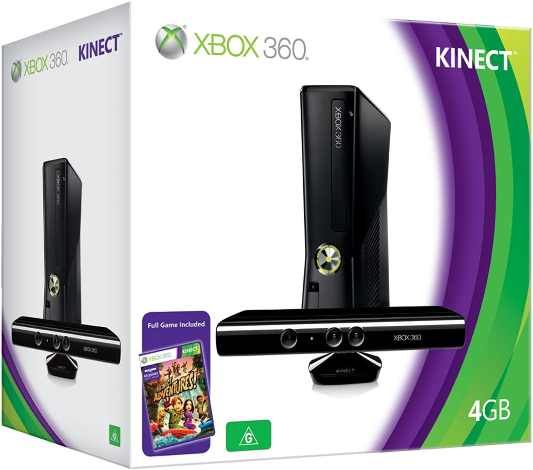 Microsoft Xbox 360-4GB (C-193) Incluye Sensor Kinect y Kinect Adventures (de segunda mano muy buena)