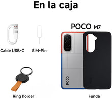 Load image into Gallery viewer, XIAOMI POCO M7 - 8+256GB Smartphone, 50MP AI Dual Camera, 6.9” FHD+ Immersive Display, Snapdragon 685, 33W Fast Charging and 18W Reverse Charging, Charger Not Included, Silver (ES Version) (New Display Unit) 
