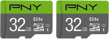 Load image into Gallery viewer, PNY Tarjeta microSDHC Elite Class 10 U1 de 32 GB, 100 MB/s, clase 10, U1, (paquete de 2) NUEVA
