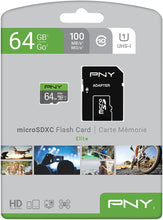Load image into Gallery viewer, PNY Elite microSDXC 64GB UHS-I Class 10 (NEW) 

