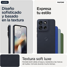 Cargar imagen en el visor de la galería, Moto g56 5G 24GB (8GB+16GB RAM Boost)/256GB Negro, Durabilidad Militar, IP68/69, Corning® Gorilla® Glass 7i, Pantalla 6.72" Full HD+, Cámara 50 MP con Moto ai,Batería 5200 mAh,Carga TurboPower™ 30W (NUEVO, de exposición)(No entra cargador)
