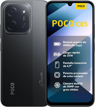 Load image into Gallery viewer, XIAOMI POCO C85 - Smartphone with 8+256GB, 50MP AI Dual Camera, 6.9” Immersive Display, Powerful Octa-Core Processor, 33W Fast Charging, 6000mAh, Charger Not Included, Black (ES Version) (New display model)
