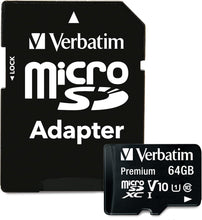 Cargar imagen en el visor de la galería, Verbatim Tarjeta de Memoria microSDXC 64 GB Class 10 UHS-1, Negro (NUEVA)
