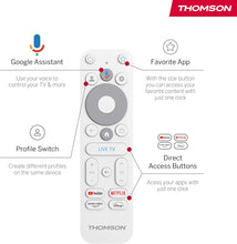 Load image into Gallery viewer, THOMSON Go Cast 150, Google TV 4K UHD, Streaming Dongle, Voice Control, Google Cast, Dolby Atmos, Digital Plus, Wi-Fi, Multi-Enchufe, 2 GB RAM, 8 GB (NUEVO)
