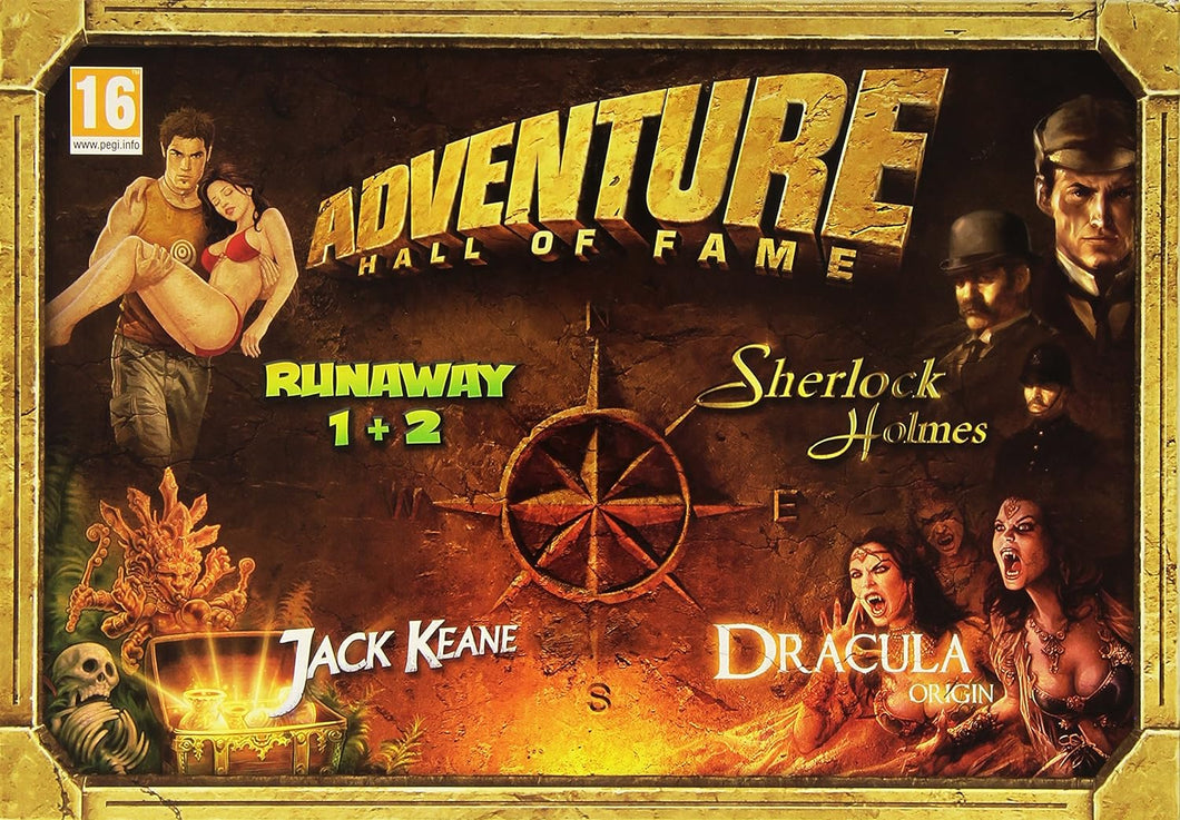 Adventure Hall of Fame (Pack 4 Juegos) (PC) RUNAWAY 1+2/SHERLOCK HOLMES/JACK KEANE/DRACULA (NUEVO)