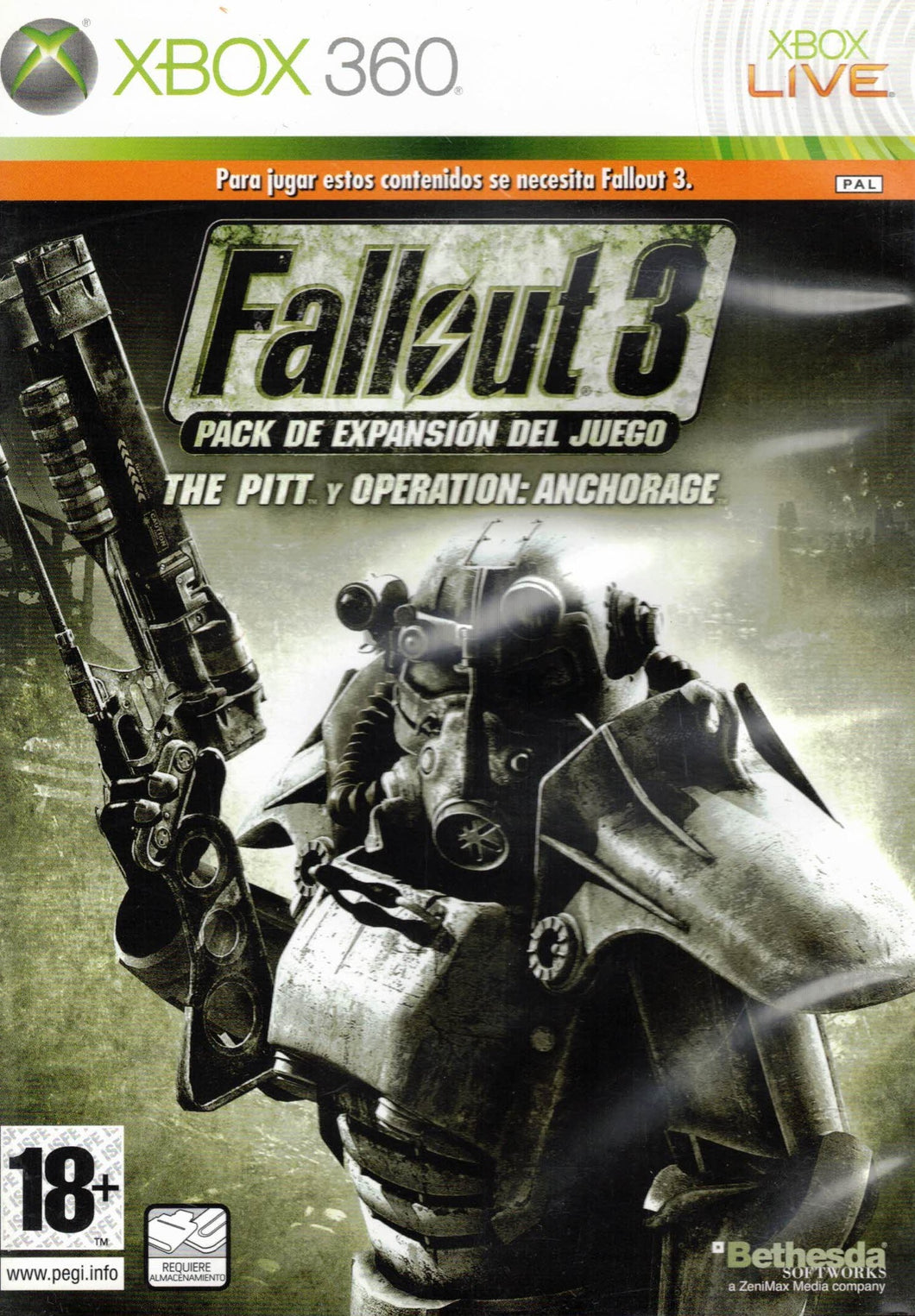Fallout 3, pack expansión del juego: The Pitt y Operation Anchorage (XBOX 360) (de segunda mano muy bueno)