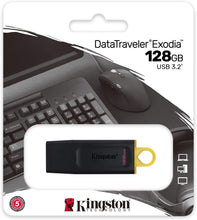 Cargar imagen en el visor de la galería, Kingston DataTraveler Exodia DTX/128GB Unidad Flash USB 3.2 Gen 1 - con capuchón Protector (NUEVO) Pendriver
