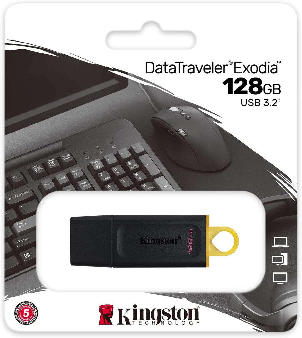 Kingston DataTraveler Exodia DTX/128GB Unidad Flash USB 3.2 Gen 1 - con capuchón Protector (NUEVO) Pendriver