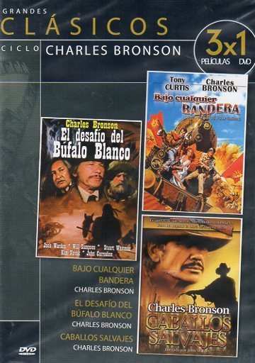Grandes Clásicos Ciclo Charles Bronson 3x1 (DVD) *EL DESAFÍO DEL BÚFALO BLANCO  *BAJO CUALQUIER BANDERA  *CABALLOS SALVAJES -NUEVO
