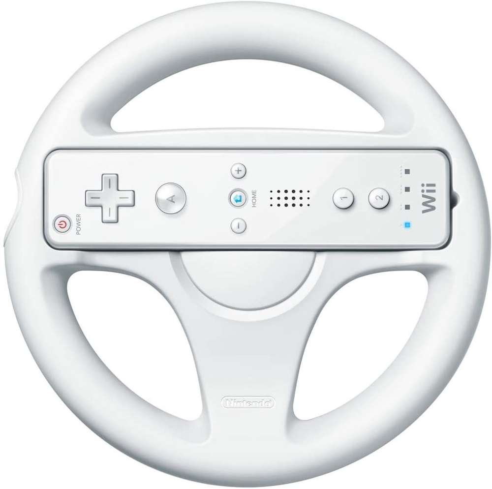 OFFICIAL White Wii Steering Wheel (good used, controller sold separately)