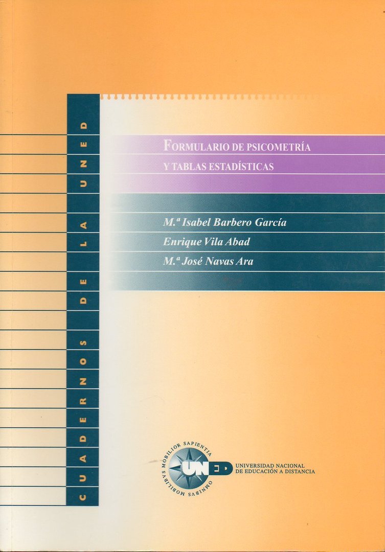 Form of Psychometry and Statistical Tables (CUADERNOS UNED) Softcover (Second-hand book)